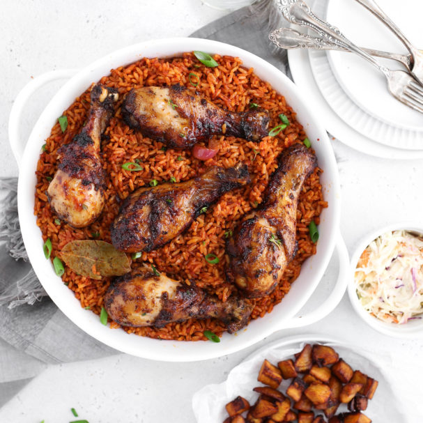 nigerian Jollof rice and chicken